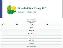 Tablet Screenshot of greenleafsolarenergy.com